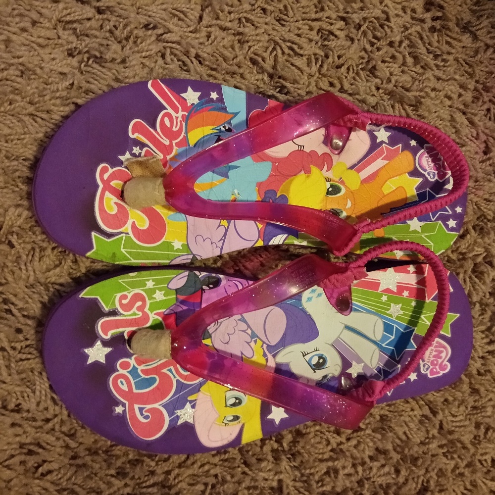 Girls my little pony flip flops